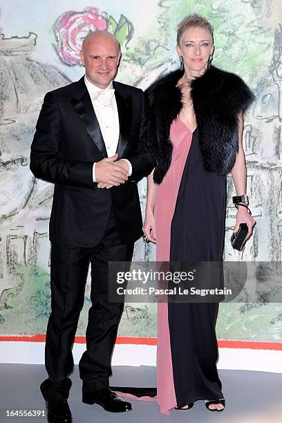 Jean-Christophe Maillot and guest attend the 'Bal De La Rose Du Rocher' in aid of the Fondation Princess Grace on the 150th Anniversary of the SBM at...