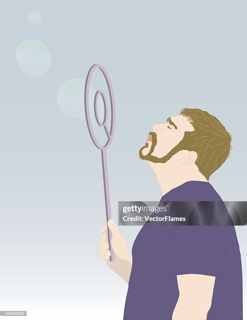 Man Blowing Bubbles