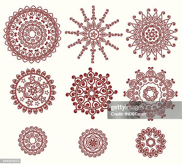 henna kreisen - ornament stock-grafiken, -clipart, -cartoons und -symbole