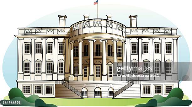 ilustrações, clipart, desenhos animados e ícones de a casa branca em washington dc - casa branca washington dc