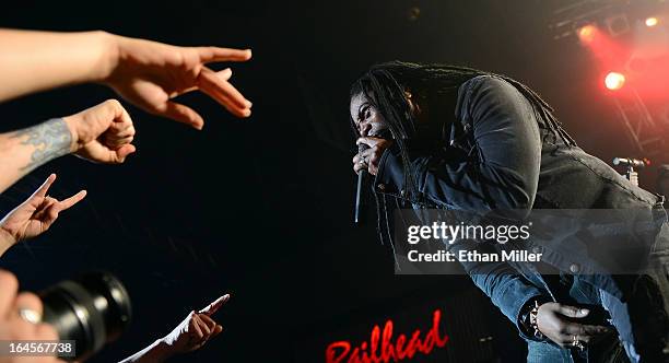 Sevendust singer Lajon Witherspoon performs at the Railhead at the Boulder Station Hotel & Casino as the band tours in support of the new album...