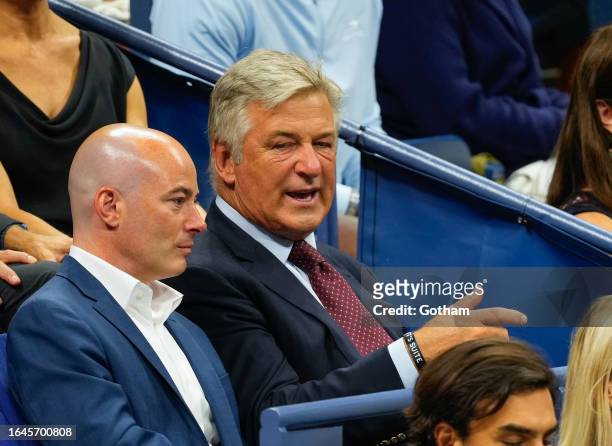 Alec Baldwin is seen at the opening day 2023 US Open Tennis Tournament on August 28, 2023 in New York City.