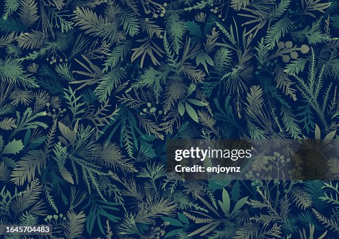 Seamless camouflage winter Christmas plants pattern wallpaper background Seamless camouflage winter Christmas plants pattern wallpaper background
