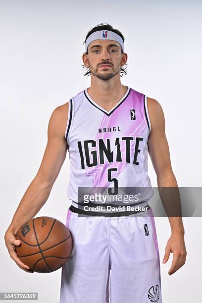 David Stockton of G League Ignite poses for a portrait on September 4, 2023 at The Dollar Loan Center in Henderson, Nevada. NOTE TO USER: User...