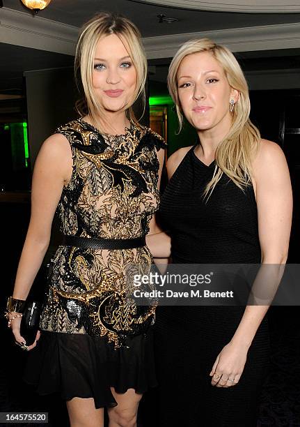 Laura Whitmore and Ellie Goulding arrive at the Jameson Empire Awards 2013 at The Grosvenor House Hotel on March 24, 2013 in London, England.