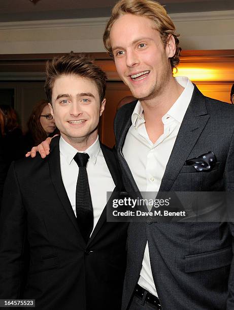 Daniel Radcliffe and Jack Fox arrive at the Jameson Empire Awards 2013 at The Grosvenor House Hotel on March 24, 2013 in London, England.