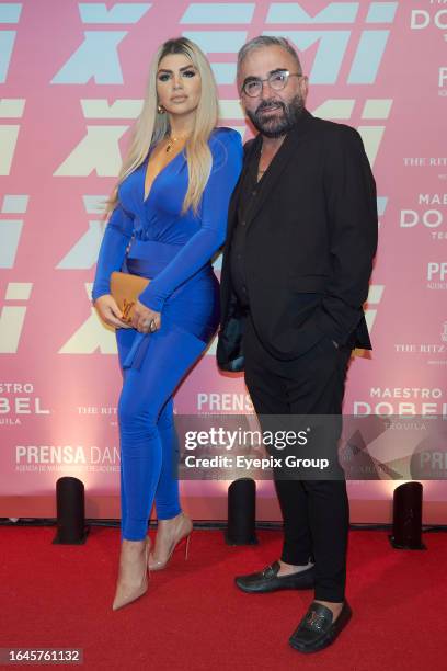 August 31, 2023 in Mexico City, Mexico: Mariana González and Vicente Fernández Jr attend the red carpet for the launch of the first album Deja Vu of...