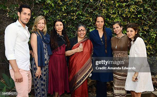 Blas Flores, Apple Via, actress Shiva Rose, environmental activist and anti-globalization author Vandana Shiva, Joanna Moore, Nina Clemente and...