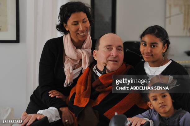 Henri MAMARBACHI - French businessman, writer and tetraplegique survivor of a parasailing accident Philippe Pozzo di Borgo poses with his wife...