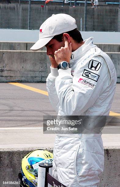 "Vitor Meira during IndyCar - 2004 Bridgestone Indy Japan 300 - Day 3 - Opening Ceremony - Pit Lane at Twin Ring Motegi Super Speedway in Motegi,...