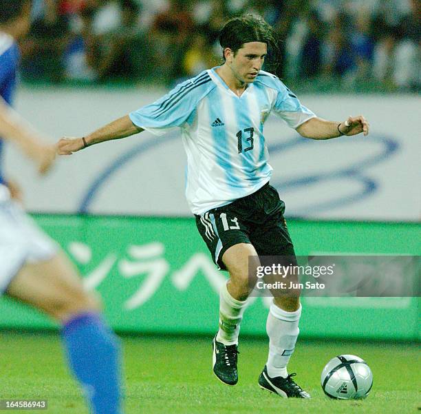 Diego Placente of Argentine National Team in action.