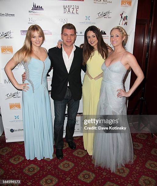 Tom Murro and The Bachelor contestants Rachel Truehart, Jeena Burke and Jaclyn Swartz attend "Dinner Parties Rock" Benefiting Food Bank For New York...