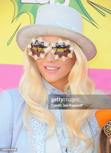Singer Kesha arrives at Nickelodeon's 26th Annual Kids' Choice Awards at USC Galen Center on March 23, 2013 in Los Angeles, California.
