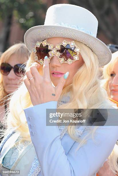 Singer Kesha arrives at Nickelodeon's 26th Annual Kids' Choice Awards at USC Galen Center on March 23, 2013 in Los Angeles, California.