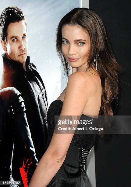 Model Stephanie Corneliussen arrives for The Los Angeles Premiere of "Hansel & Gretel: Witch Hunters" held at TCL Chinese Theater on January 24, 2013...