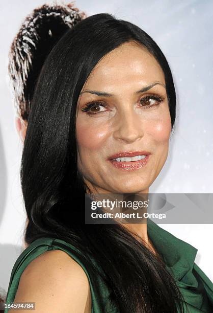 Actress Famke Janssen arrives for The Los Angeles Premiere of "Hansel & Gretel: Witch Hunters" held at TCL Chinese Theater on January 24, 2013 in...