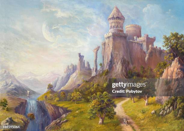 stockillustraties, clipart, cartoons en iconen met old castle - sprookje