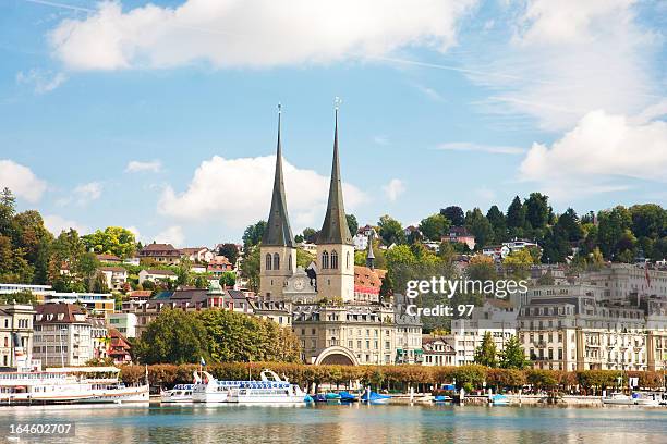 lucerne skyline. - skyline luzern stock pictures, royalty-free photos & images