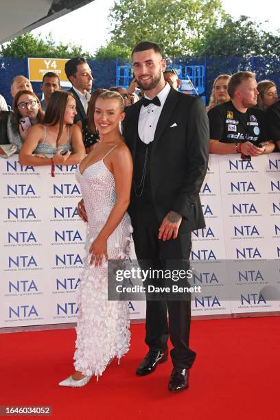 Molly Marsh and Zachariah Noble arrive at the National Television Awards 2023 at The O2 Arena on September 5, 2023 in London, England.