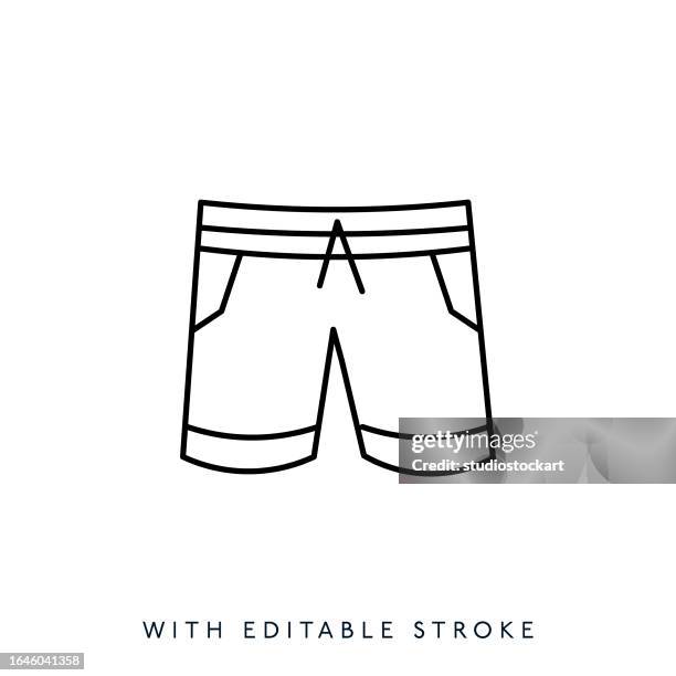 shorts line icon, editable stroke - board shorts stock illustrations