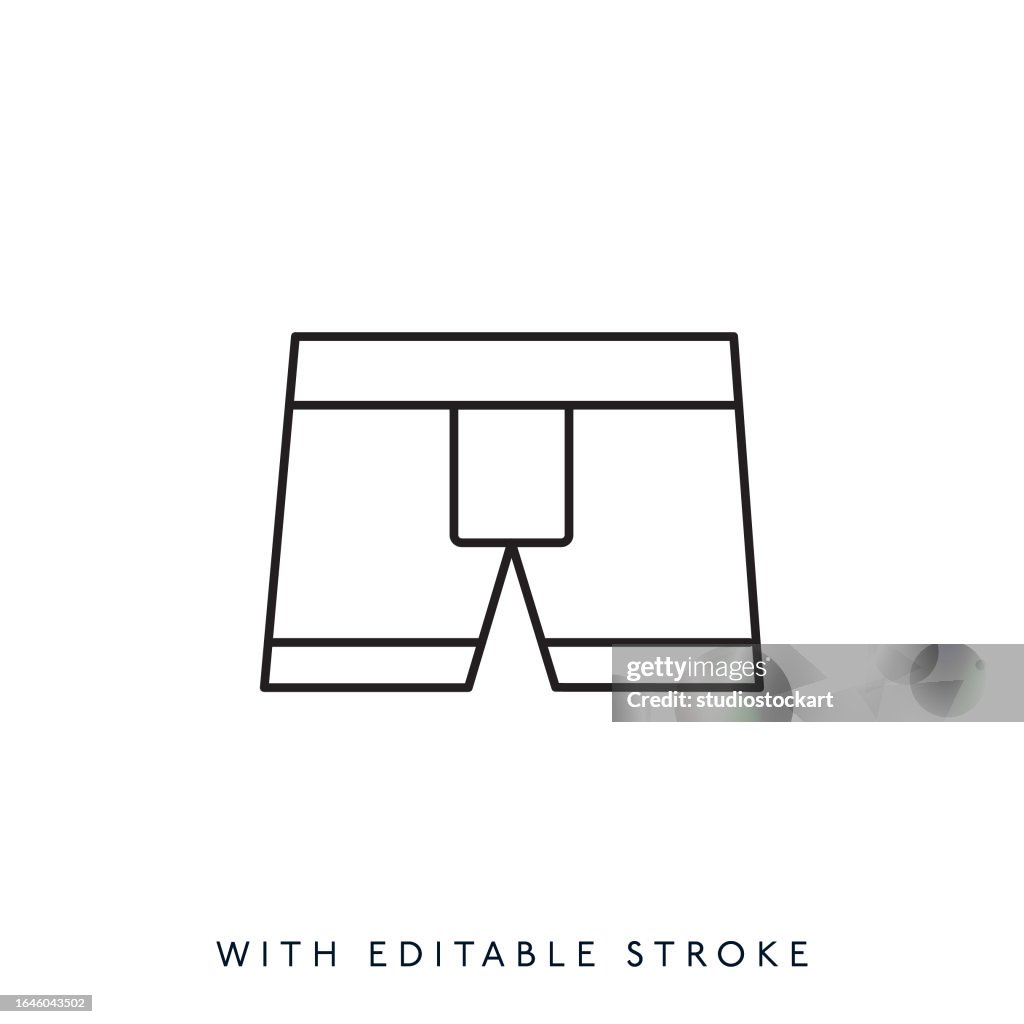Shorts line icon, editable stroke