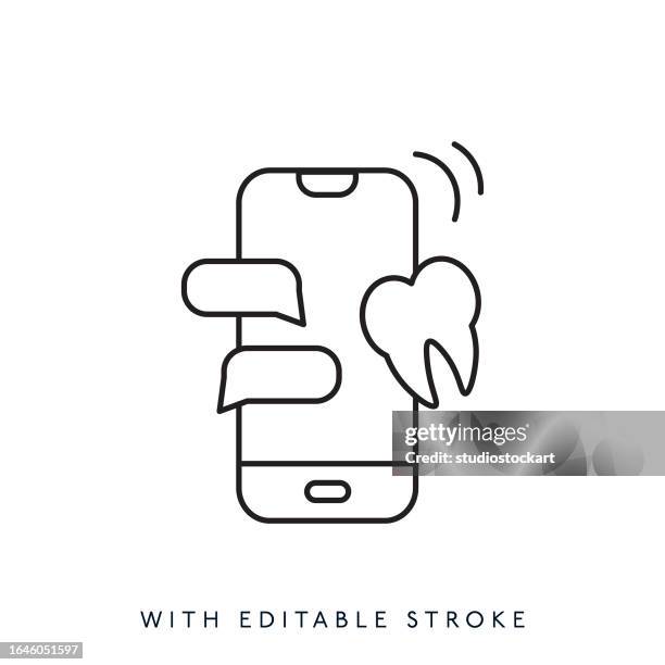 dental appointment with mobile phone - brushed steel stock illustrations