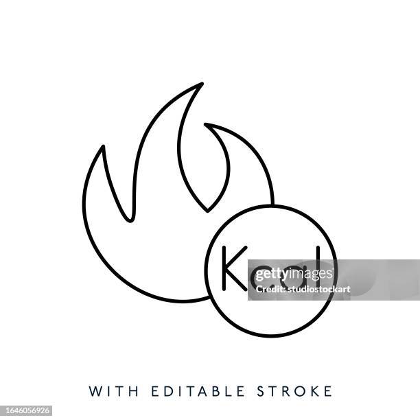burning calories line icon editable stroke - home exercise stock illustrations