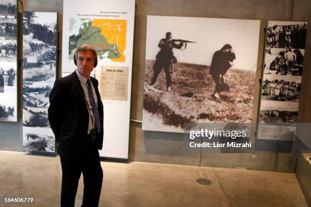 Head Coach Adrion Rainer of the U21 Germany football team seen during the visit of Yad Vashem on March 25, 2013 in Jerusalem, Israel. Yad Vashem is...