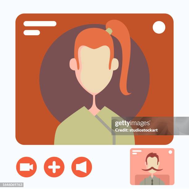 video call conference, working from home, - millennials working stock illustrations