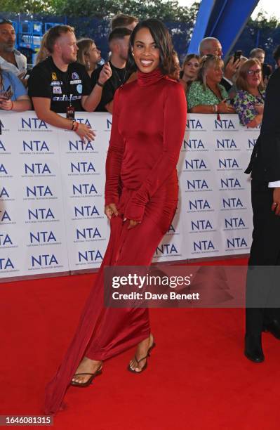 Rochelle Humes arrives at the National Television Awards 2023 at The O2 Arena on September 5, 2023 in London, England.