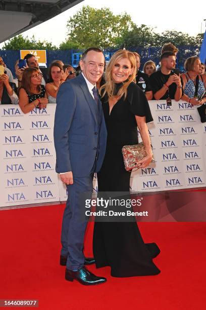 Adam Woodyatt and Michelle Collins arrive at the National Television Awards 2023 at The O2 Arena on September 5, 2023 in London, England.