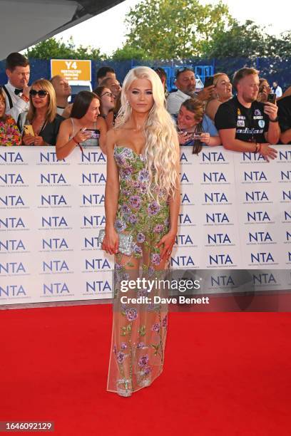 Danielle Harold arrives at the National Television Awards 2023 at The O2 Arena on September 5, 2023 in London, England.