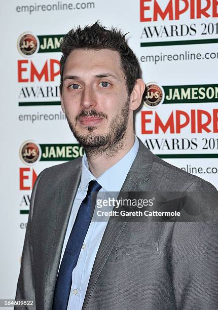 Actor Blake Harrison is pictured arriving at the Jameson Empire Awards at Grosvenor House on March 24, 2013 in London, England.