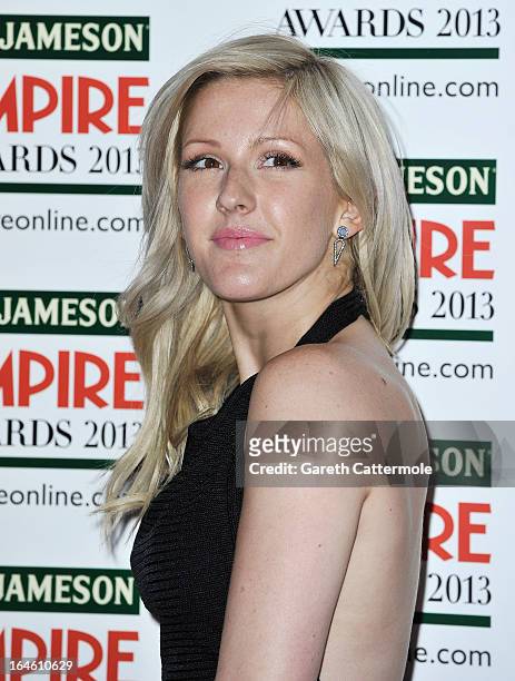 Musician Ellie Goulding is pictured arriving at the Jameson Empire Awards at Grosvenor House on March 24, 2013 in London, England.