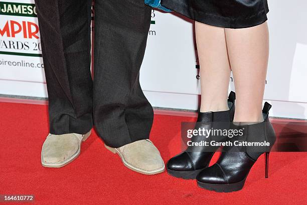 Johnny Vegas and Maia Dunphy are pictured arriving at the Jameson Empire Awards at Grosvenor House on March 24, 2013 in London, England.