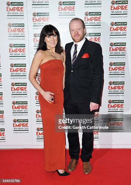 Alice Lowe and Steve Oram are pictured arriving at the Jameson Empire Awards at Grosvenor House on March 24, 2013 in London, England.