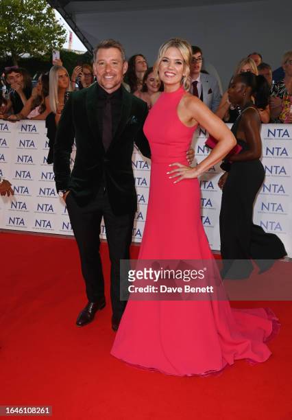Ben Shephard and Charlotte Hawkins arrive at the National Television Awards 2023 at The O2 Arena on September 5, 2023 in London, England.