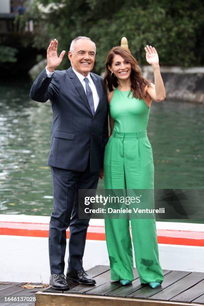 Director of the festival Alberto Barbera and patroness of the festival Caterina Murino are seen arriving at the 80th Venice International Film...