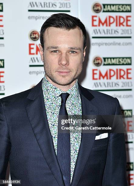 Rupert Evans is pictured arriving at the Jameson Empire Awards at Grosvenor House on March 24, 2013 in London, England.