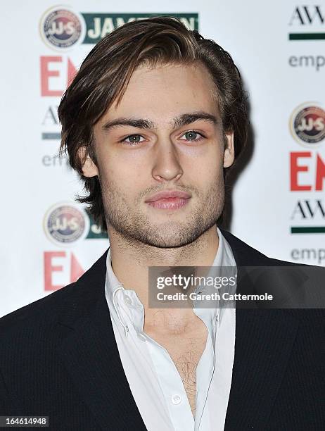 Douglas Booth is pictured arriving at the Jameson Empire Awards at Grosvenor House on March 24, 2013 in London, England.