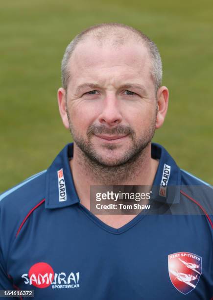 Darren Stevens of Kent during the Kent County Cricket Club photocall at St Lawrence Ground on March 25, 2013 in Canterbury, England.