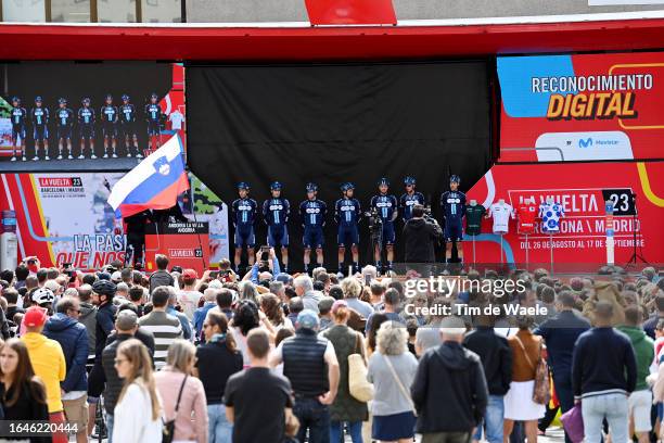 General view of Romain Bardet of France, Romain Combaud of France, Lorenzo Milesi of Italy, Alberto Dainese of Italy, Sean Flynn of The United...