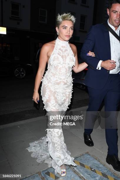 Florence Pugh is seen arriving at the Elle Style Awards on September 05, 2023 in London, United Kingdom.