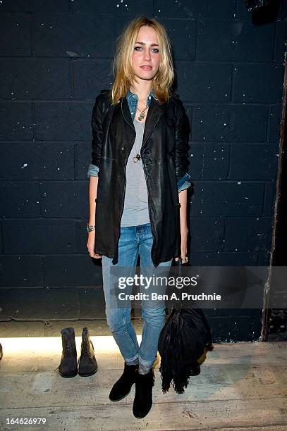 Ruta Gedmintas attends AllSaints Biker Project - Series One at All Saints on March 25, 2013 in London, England.