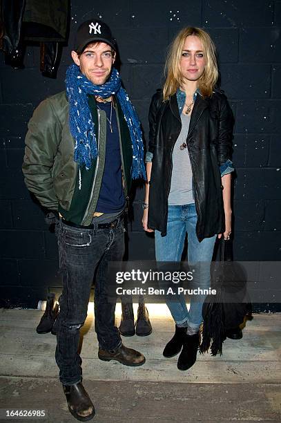 Ruta Gedmintas and Luke Treadaway attend AllSaints Biker Project - Series One at All Saints on March 25, 2013 in London, England.