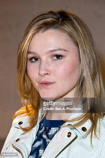 Amber Atherton attends AllSaints Biker Project - Series One at All Saints on March 25, 2013 in London, England.