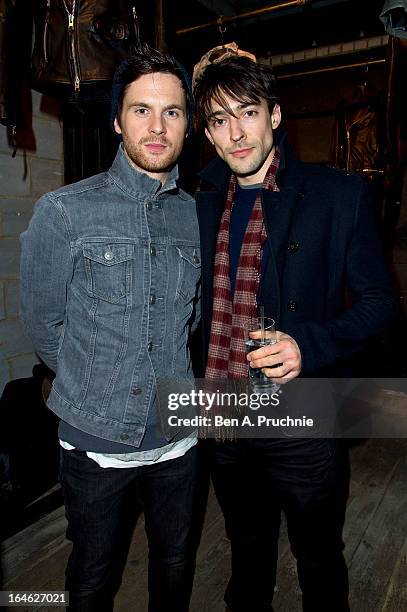 Tom Riley and Blake Ritson attends AllSaints Biker Project - Series One at All Saints on March 25, 2013 in London, England.