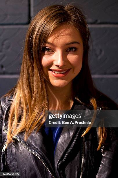 Antonia Clarke attends AllSaints Biker Project - Series One at All Saints on March 25, 2013 in London, England.