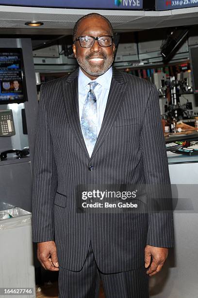 Earl "The Pearl" Monroe visits the New York Stock Exchange and Ring The Closing Bell to Highlight the Crown Heights Youth Collective on March 25,...