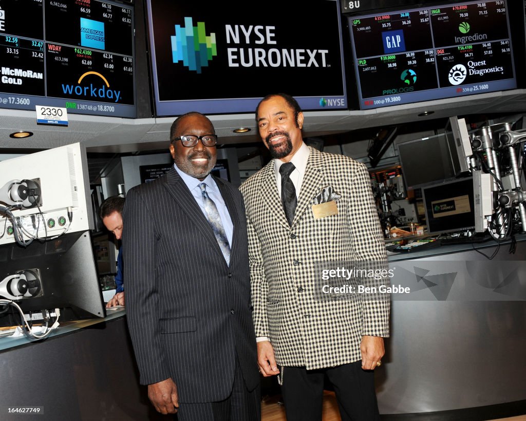 Earl "The Pearl" Monroe and Walt "Clyde" Frazier Visit The New York Stock Exchange